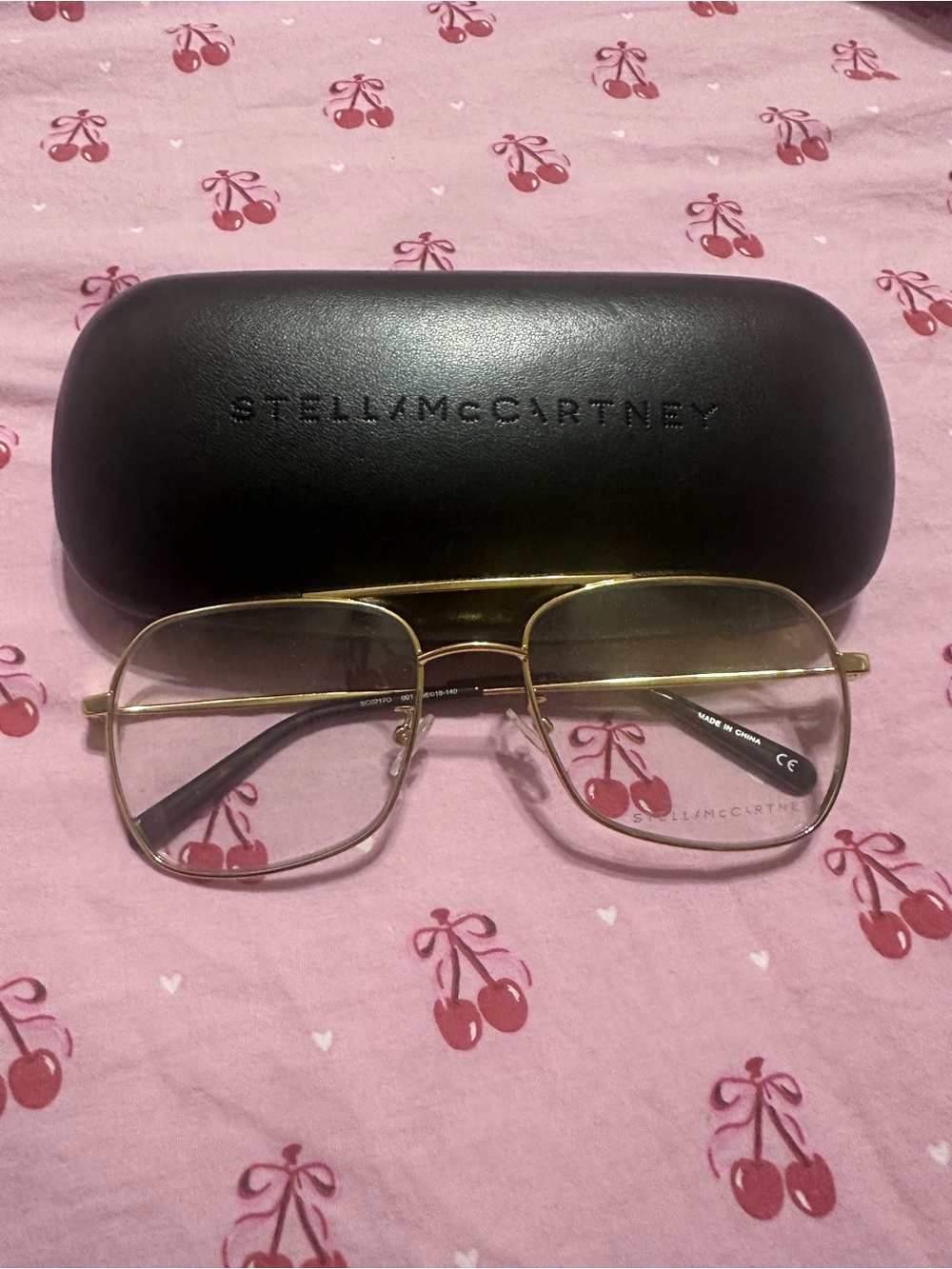 Stella McCartney Gold Men's Aviator-Style Metal Glasses